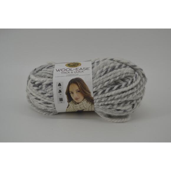 Lion Brand Yarn-Wool Ease Thicks & Quick Yarn Marbel Gray Art and Crafts - Picture 2 of 6